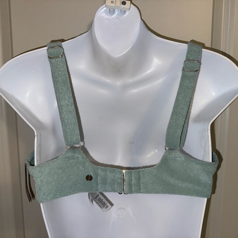 36C ~ Spring 2022 VICTORIA’S SECRET Moss Green Terry Cloth Bikini Top NWT! - Picture 2 of 6